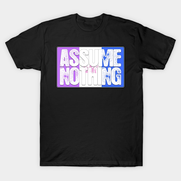 Assume Nothing Drag Pride Flag T-Shirt by wheedesign